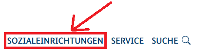 rot umrandeter Navigationspunkt Sozialeinrichtungen